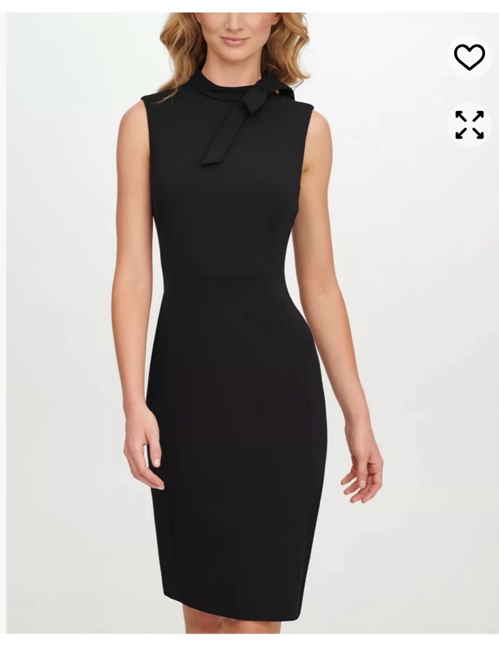 Calvin Klein Sleeveless Bow Neck Sheath Dress